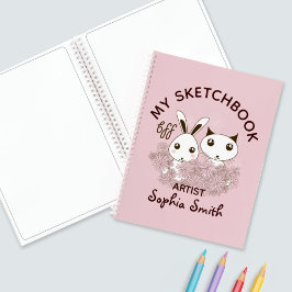 Rosa BESTE FREUNDIN Niedlicher Cartoon Kätzchen un Notizblock