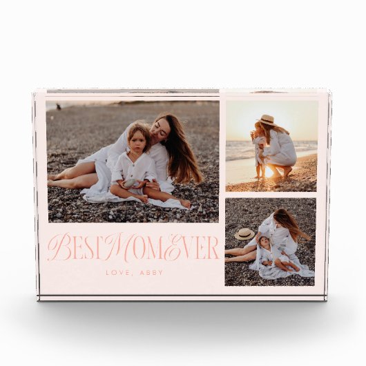 Rosa Beste Mama je Collage Fotoblock (Vorderseite)