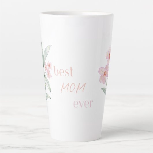 Rosa Beste Mutter überhaupt - Latte-Tasse, Muttert Milchtasse (Vorderseite)