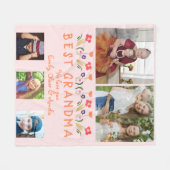 Rosa Beste Oma Blume FotoCollage Fleecedecke (Vorderseite (Horizontal))