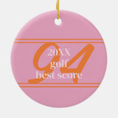 Rosa Bester Golfplatz Keramik Ornament (Hinten)