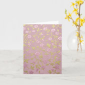 Rosa bestickte Blume Karte (Gelbe Blume)