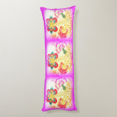 Rosa bestickte Palmen Kissen (Rückseite (Vertikal))