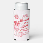 Rosa Betrunken in Liebe Cocktail Junggeselinnen-Ab Selters Dosenkühler (Seltzer Vorderseite)