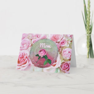 Rosa Bett des Tages der Rosen-Mutter Karte