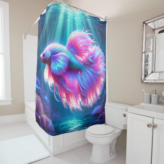 Rosa Betta Duschvorhang (Beispiel)