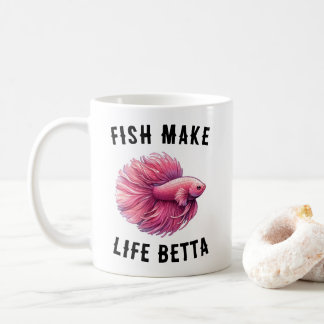 Rosa Betta-Fisch-Tasse - Fische machen das Leben b Kaffeetasse