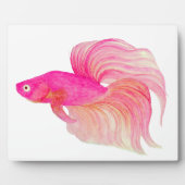 Rosa Betta Fish Aquarell Fotoplatte (Vorderseite)