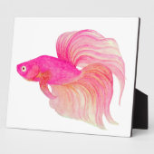 Rosa Betta Fish Aquarell Fotoplatte (Seite)