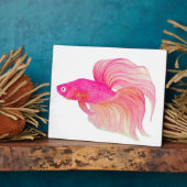 Rosa Betta Fish Aquarell Fotoplatte (Seite)