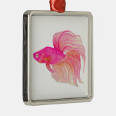 Rosa Betta Fish Aquarell Ornament Aus Metall (Rechts)
