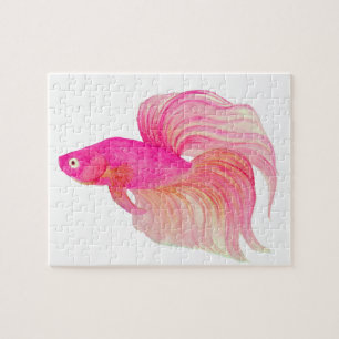 Rosa Betta Fish Aquarell Puzzle