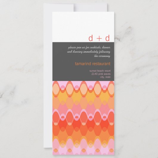 Rosa bewegt geometrisches Mod-Muster-moderne Einladung (Rückseite)