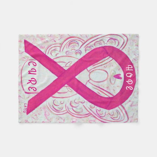 Rosa Bewusstsein Ribbon Engel Brustkrebs Blanket Fleecedecke (Vorderseite (Horizontal))