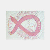 Rosa Bewusstsein Ribbon Engel Brustkrebs Blanket Fleecedecke (Vorderseite (Horizontal))