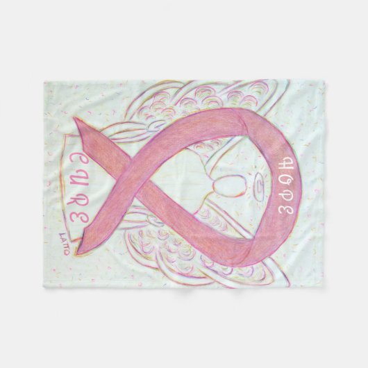 Rosa Bewusstsein Ribbon Engel Brustkrebs Blanket Fleecedecke (Vorderseite (Horizontal))