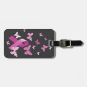 Rosa Bewusstseins-Band Gepäckanhänger (Vorderseite horizontal)