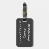 Rosa Bewusstseins-Band Gepäckanhänger (Rückseite vertikal)