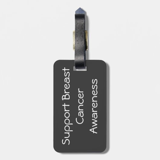 Rosa Bewusstseins-Band Gepäckanhänger (Rückseite vertikal)