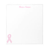 Rosa Bewusstseins-Band Notizblock (Vorderseite)