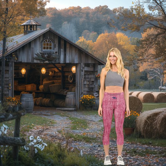 Rosa Bezeichnung mit benutzerdefiniertem Logo und Capri Leggings