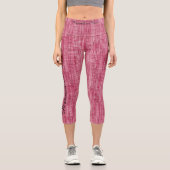 Rosa Bezeichnung mit benutzerdefiniertem Logo und Capri Leggings (Vorderseite)