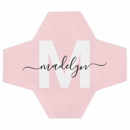 Rosa Bezeichnung Monogramm Fußball (Flach)