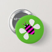 Rosa Biene Button (Vorne & Hinten)