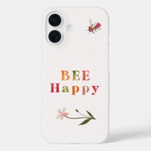 Rosa Biene Inspiration Zitat Blume Boho iPhone 16 Hülle