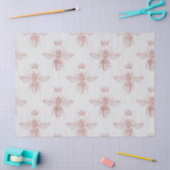 Rosa Bienenköniginnen auf weißer Decoupage Seidenpapier (Basteln)