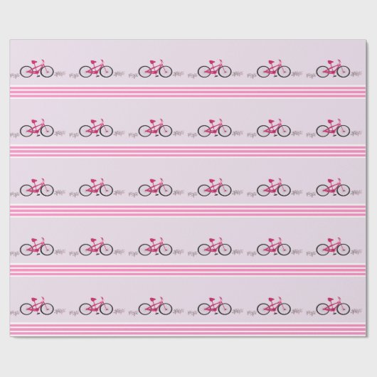 Rosa Bike mit rosa Band Geschenkpapier (Flach)