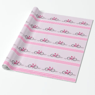 Rosa Bike mit rosa Band Geschenkpapier
