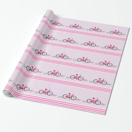 Rosa Bike mit rosa Band Geschenkpapier (Ungerollt)