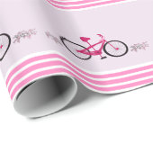 Rosa Bike mit rosa Band Geschenkpapier (Rolleneckpunkt)