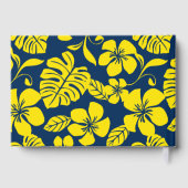 ROSA BIKINI-MUSTER IN DUNKELBLAU/GELB GÄSTEBUCH (Rückseite)