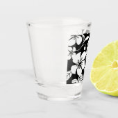 ROSA BIKINI-MUSTER IN SCHWARZ SCHNAPSGLAS (Links)