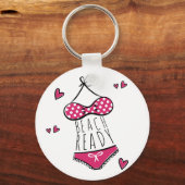 Rosa Bikini Strandfertiger Slogan Schlüsselanhänger (Vorderseite)