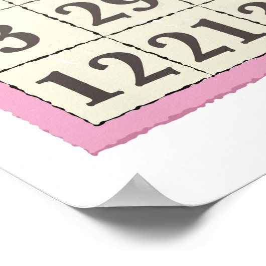 Rosa Bingo-Punktkarte Poster (Ecke)