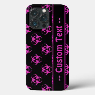 Rosa Biogefährdung mit benutzerdefiniertem Text Case-Mate iPhone Hülle