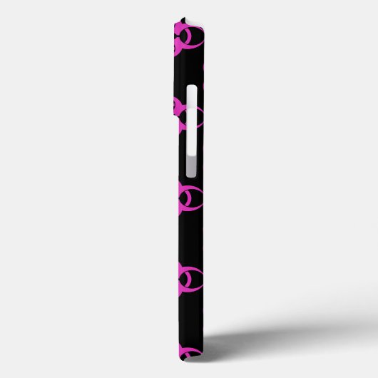 Rosa Biogefährdung mit benutzerdefiniertem Text Case-Mate iPhone Hülle (Rückseite / Links)