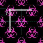 Rosa Biogefährdung-Symbol-Muster Stoff (Kachel)