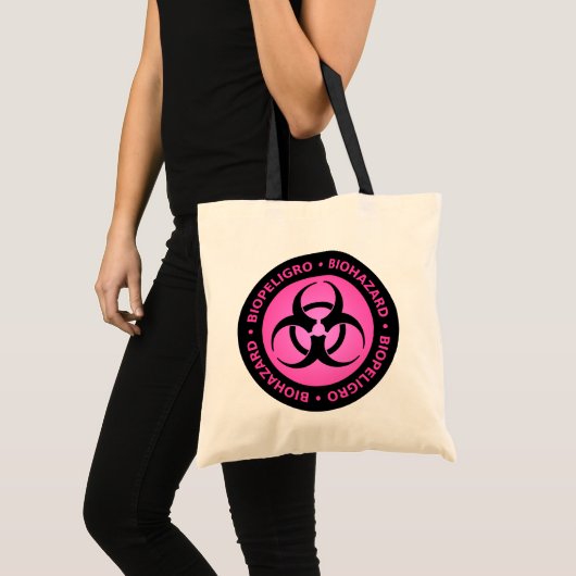 Rosa Biogefährdung Warntasche Tragetasche (Vorderseite (Produkt))
