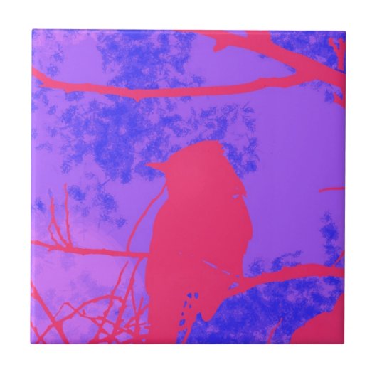 Rosa Bird Fliese (Vorderseite)