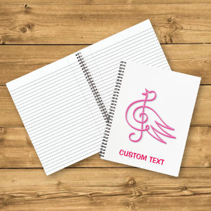 Rosa Bird Musik Notizblock