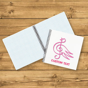 Rosa Bird Musik Notizblock
