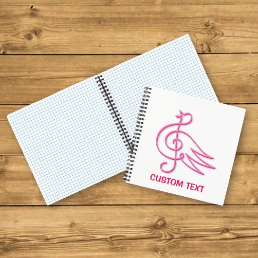 Rosa Bird Musik Notizblock