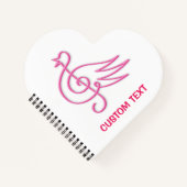 Rosa Bird Musik Notizbuch (Vorderseite)