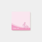 Rosa Bird Musik Post-it Klebezettel (Vorderseite)