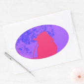 Rosa Bird Ovaler Aufkleber (Umschlag)