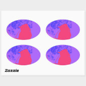 Rosa Bird Ovaler Aufkleber (Blatt)